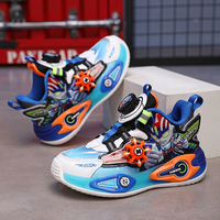 Baskets Cema pour garçons, motif dessin animé Spider Ultraman, antidérapantes, avec lumières LED colorées, légères, respirantes, confortables, tige en cuir synthétique