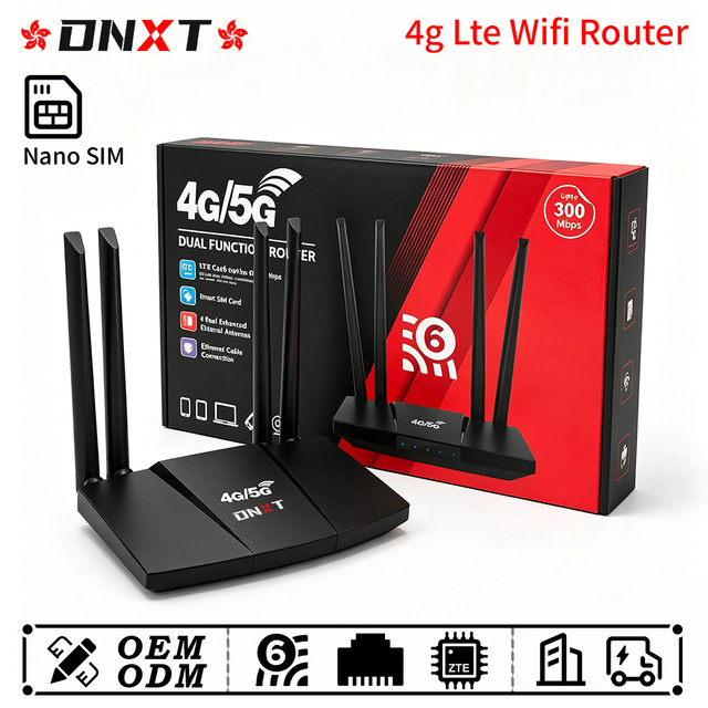 DNXT 4g Router LTE Cat4 2.4GHz Wifi 6 Router 300Mbps USB Type-C 4g Lte Sim Card WAN/LAN Nano SIM 4g Lte Usb Modem Work Use