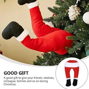 Elfos de Navidad pierna árbol colgante balanceo elfos pierna árbol de Navidad Topper guirnalda eléctrica felpa pierna árbol de Navidad fiesta decoración del hogar - Product Image 4