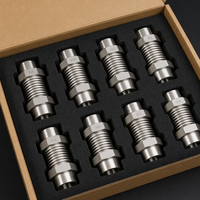 Raccord de tube ondulé brossé en acier inoxydable 304 usiné CNC de précision, fileté selon spécification
