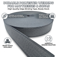 Ruban en polyester élastique tissé durable de 50 mm pour la fixation des matelas de canapé et les textiles de maison - Style sergé rayé