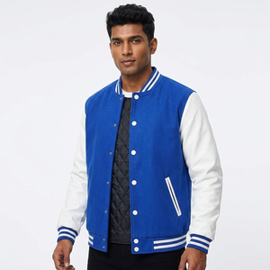 Blouson Bomber Universitaire Personnalisé pour Homme, en Polaire Épaisse Hiver, Col Montant, Style Letterman Baseball Varsity - Product Image 1