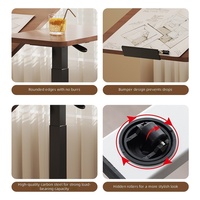 Table de chevet et bureau relevable hydraulique moderne et minimaliste, table d'étude mobile, table d'appoint pour canapé - Bois