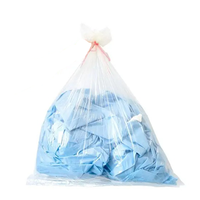 Sac à linge jetable en PVA soluble à l'eau chaude avec cordon de serrage pour le contrôle des infections, 100% biodégradable, sanitaire, médical, hospitalier