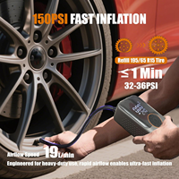 Portable 12V Car Air Compressor 150 PSI Digital Tire Inflator with LED Light, Auto Shut Off and Dual Power for OEM Wholesale