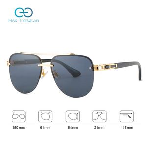 Lunettes de soleil pilote pour homme à double pont en métal, style aviation, 2022 - Product Image 5