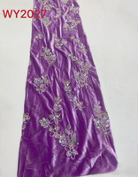 Robe Cheongsam en tissu tricoté en velours, enduit de PVC, légère, respirante, brodée, avec perles multicolores, en stock