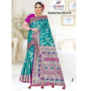 Sari en soie de luxe pour femmes, style traditionnel indien, pour fêtes et mariages, sari ethnique de créateur - Product Image 1
