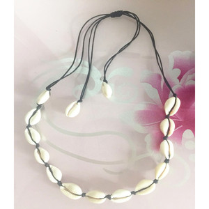 สร้อยคอทำมือจากด้ายฝ้ายเปลือกหอยธรรมชาติ เปลือกหอยขนาดใหญ่ ปรับความยาวได้ สร้อยคอคล้องไหปลาร้า สไตล์เรโทรศิลปะ - Product Image 4