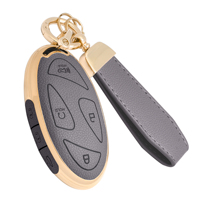 Étui de protection en cuir pour clé de voiture à 7 boutons DM pour Hyundai Kona EV Grandeur GN7 2023, accessoires porte-clés sans clé