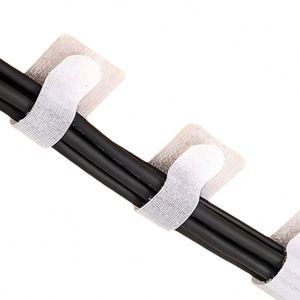 Wire Fixing Tape Self-<b>adhesive</b> Velcro Cable Organization Data Cable Tie Household Corner Desktop <b>Hook</b> Ring - Product Image 1