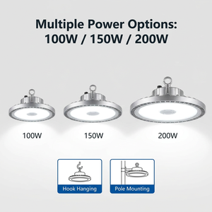 <span class=keywords><strong>YOUWIN</strong></span> Hochleistungs-UFO-Hallenleuchten 100W AC100-240V IP66 Aluminium Meanwell-Treiber SMD2835 CRI80 5 Jahre Garantie 13000LM - Product Image 3