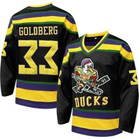 Maillot de hockey Tocament Mighty Ducks pour adulte unisexe, costume de film 33 Goldberg, en polyester, détection par aiguille