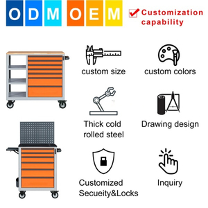 Nuevo Conjunto de Gabinetes de Herramientas Metálicos Industriales Personalizados, Comerciales, Portátiles, de 3 Cajones, Estructura Desmontable, Capacidad de Carga de 150 kg, Modernos - Product Image 3