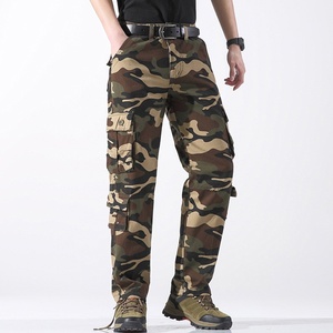 <span class=keywords><strong>Pantalon</strong></span> de travail décontracté pour homme, coupe droite ample, taille mi-haute, motif camouflage, respirant, en coton doux - Product Image 1