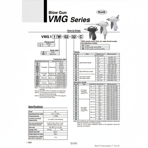 ปืนพ่นอากาศ VMG11BU-H08-44นิวเมติก SMC สำหรับงานเป่า - Product Image 1