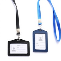 Porte-badge en cuir texturé fait main avec emplacements pour cartes de crédit pour le personnel aéroportuaire, les employés de bureau professionnels, coffret cadeau