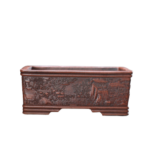 Pot à Bonsaï Rectangulaire en Argile Violette Style Chinois, Petite Taille, Ornement de Bureau pour Érudits - Product Image 5