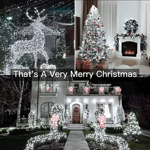 LED Christmas String Lights Outdoor Waterproof Fairy Twinkle Lights Plug in for Outside Tree Classroom Wedding Xmas Decorations