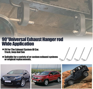 Gancho de silenciador de tubo de escape de coche, varillas de suspensión de escape universales de curva de 90 ° aptas para una amplia gama de tubos de escape, Kit de soporte de soldadura - Product Image 3