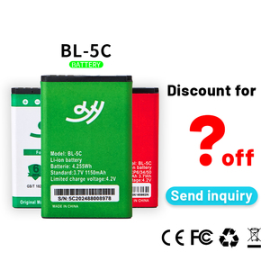 แบตเตอรี่โทรศัพท์มือถือ Customation 5C รุ่น BL-5C ความจุ 3.7v 1150mah สำหรับโทรศัพท์มือถือโนเกีย BL-5C แบตเตอรี่ลิเธียมไอออน - Product Image 2