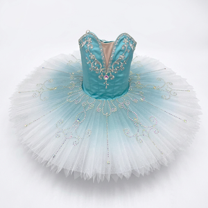 Tutú Profesional de Ballet Clásico con Degradado Turquesa y Pedrería, Diseño de Copo de Nieve y Pájaro Azul, para Actuaciones de Danza - Product Image 1