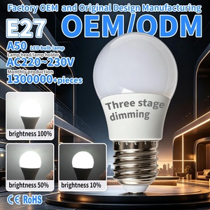 Bombilla LED A50 E27 AC220~240V con Tres Niveles de Atenuación, Pantalla de PC + Copa de Aluminio Recubierta de Plástico, Índice de Reproducción Cromática Ra80 - Product Image 1