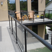 Balustrade extérieure Anti-corrosion en aluminium avec cadre noir
