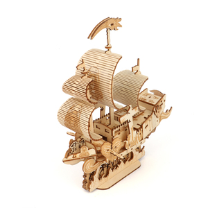 Puzzle 3D de modèle de voilier océanique <span class=keywords><strong>en</strong></span> <span class=keywords><strong>bois</strong></span> écologique fait à la main avec 101-500 pièces pour adolescents et adultes Décoration de bureau - Product Image 2