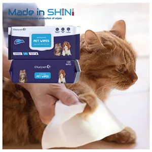 Disposable Biodegradable Customization Health Care dog wipes cleaning wipes for pets pet eye wipes 100pcs for dog&cat cleaning