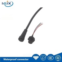 Connecteur FPC étanche IP67 HE SHENG JIA XING à contact en cuivre avec câbles d'entrée/sortie M16 à 2, 3 ou 4 broches pour alimentation électrique