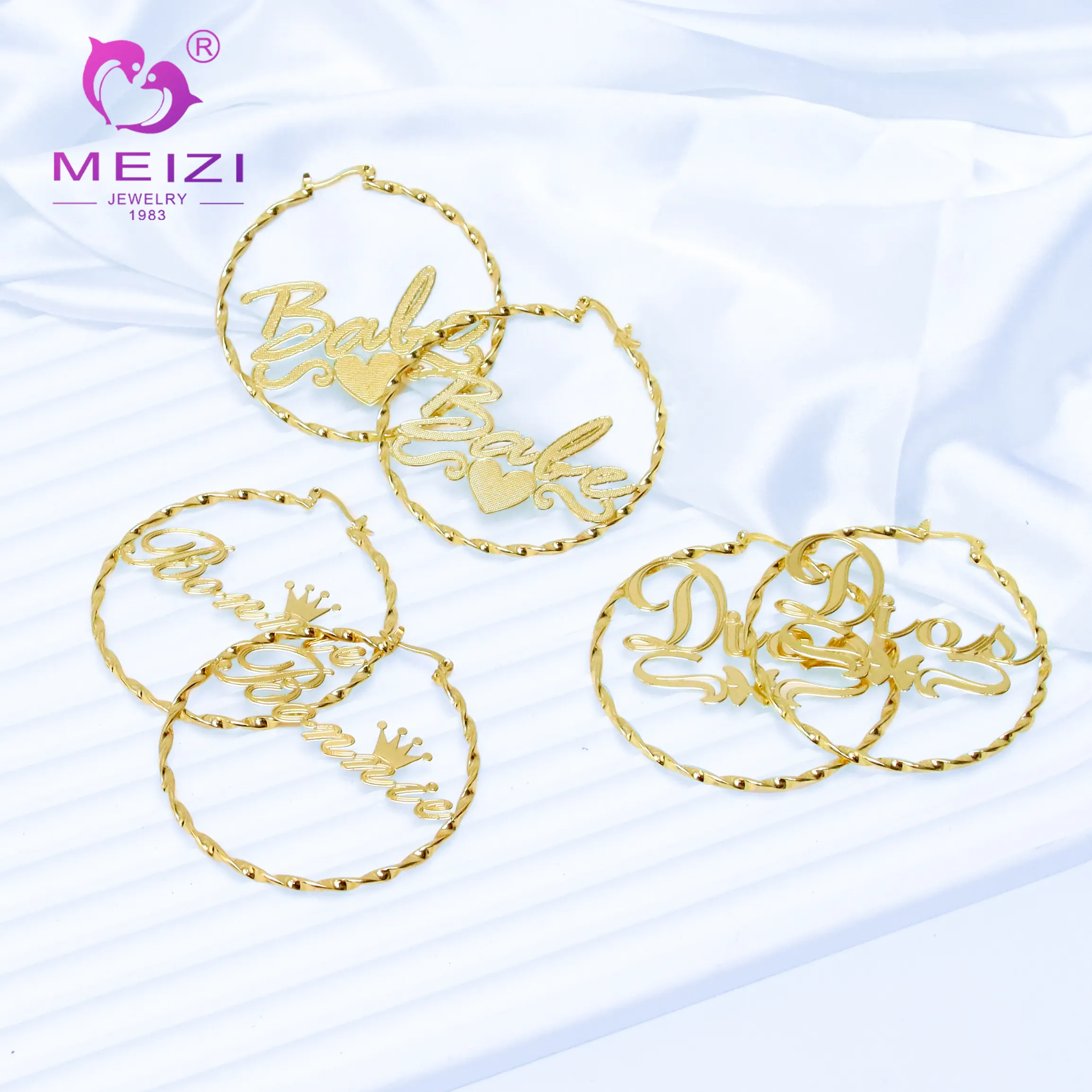 Meizi Jewelry Hoop Earrings Ouro Brincos Design para Mulheres e Meninas