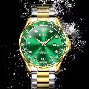 Montre-bracelet à quartz pour homme 9988, cadran lumineux, bracelet en acier inoxydable, étanche 30M, boîtier rond 41MM, montre de ville et d'affaires - Product Image 1