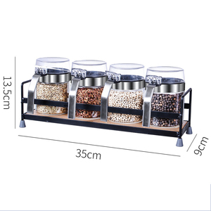 Pot à condiments à rabat en acier inoxydable 304, avec <span class=keywords><strong>petite</strong></span> cuillère récipient de cuisine - Product Image 1