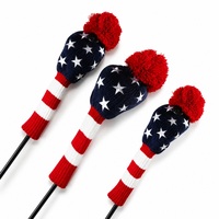 Housse de club de golf tricotée de luxe, housses personnalisées pour driver, fairway et hybride, logo brodé, accessoires OEM, vente en gros