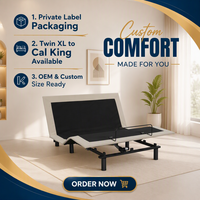 Cadre de lit électrique réglable en métal King-Size Smart avec fonction de massage pour chambre à coucher