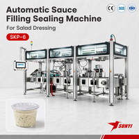 Machine de remplissage et de scellage de gobelets pour vinaigrettes, 6 voies SKP-6, 240-270 gobelets/min, remplissage 1-350g, CE/SGS/ISO 9001, Fabricant