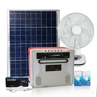 Fashion Radio style Home power supply system Kit 12V 100W inbuilt Lead Acid battery Solar Energy Storage System with panel