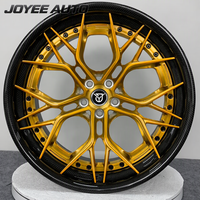 Jantes forgées concaves profondes en fibre de carbone dorée personnalisées, 2 pièces, 18-22 pouces, 5x120, 5x114.3, 5x130, pour voitures de tourisme Porsche BMW