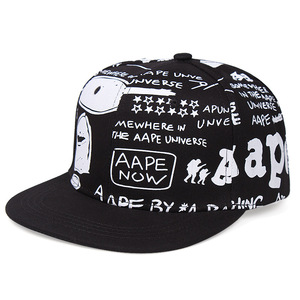 Cappelli e cappellini con chiusura a scatto Vintage stampati di nuova tendenza Hip Hop a 6 pannelli Flat Bill personalizzati - Product Image 3