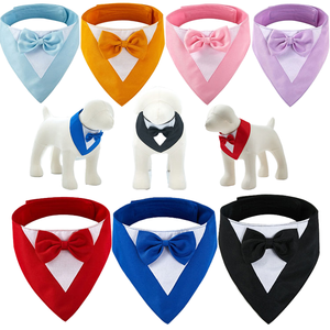 Novos Bandanas Sólidos para Cães do Fabricante, Toalha Triangular em Poliéster, Coleira para Pets com Laço - Product Image 1