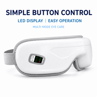 Masque de massage oculaire chauffant rechargeable en gros avec compression d'air, vibration, musique, design pliable, OEM, ODM, marque privée
