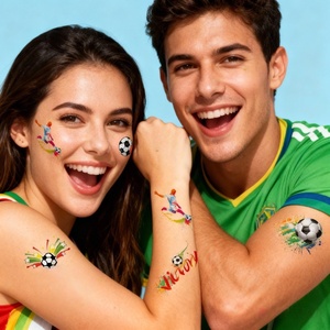 Autocollant Tatouage Métallique 2026 Compétition États-Unis Canada Mexique Sports Jeux Fans Football Cheerleading Maternité - Product Image 2