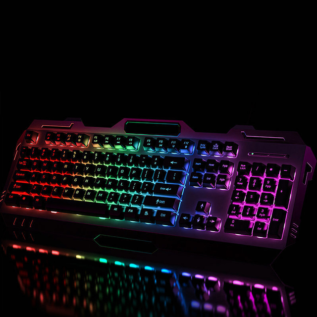 Hot Mechanical Tea Axis Feel Keyboard and Mouse Set Desktop Laptop Wired Keyboard and Mouse E-sports Game RGB Lit Keyboard