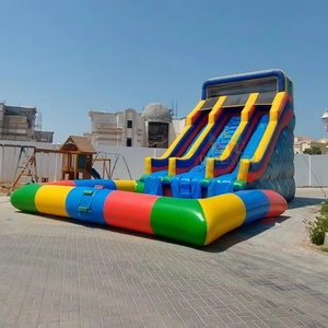 Fiesta gigante al aire libre jugando gorila saltando Castillo <span class=keywords><strong>tobogan</strong></span> inflable tiburón Parque Acuático con piscina - Product Image 5