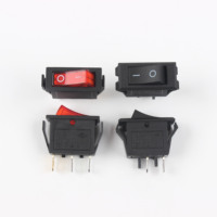 Interrupteur à bascule 3 broches 3 positions pour bateau, interrupteur à bascule rond/carré personnalisé avec lumières LED 250V/16A CA ON-OFF