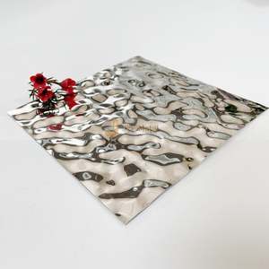 EX200 Water Ripple Effect Ceiling Textured <b>Mirror</b> 3D Wall Art Home Decor Stainless Steel Water Ripple <b>Sheet</b> <b>Mirror</b> Polished - Product Image 1