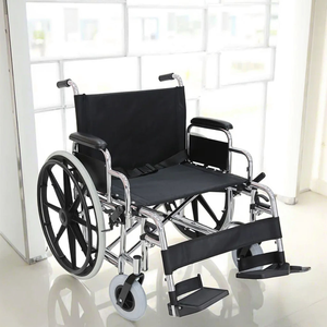 Xe lăn thép CA9868 có tay vịn PU tháo rời, thanh ngang đôi, chỗ ngồi rộng 24 inch, khung thép chịu lực cao - Product Image 3