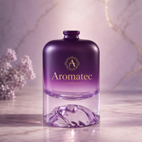 Flacon pulvérisateur en verre avec pompe, dégradé de couleur, fond volcanique, capacité 30ml 50ml 100ml, emballage cosmétique de luxe avec logo imprimé sur mesure