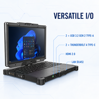 Ordinateur portable convertible tout-terrain Getac V120 12,2 pouces, processeur Core Ultra 5, 1000 nits, écran tactile, IP66, pour le service sur le terrain